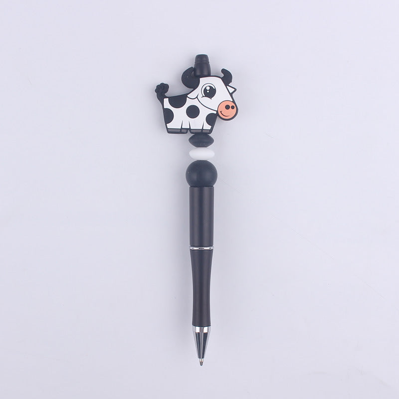 Wholesale  creative  cartoon animal cow silicone beads beaded pen