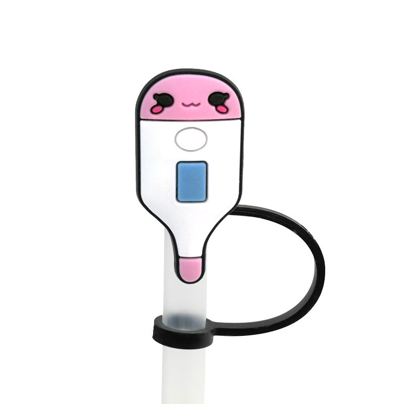 Wholesale 10pcs New Medical Dust Plug Cute Cartoon Straw Cover Straw Tube Cap ACC-SCR-YiBang003