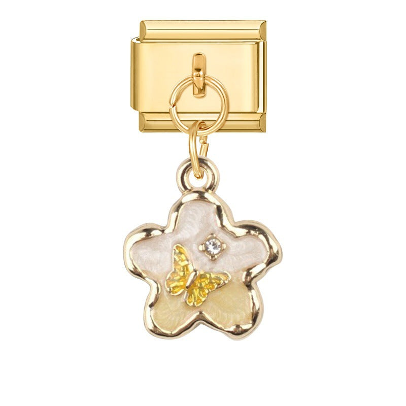 Wholesale Italian Charm Bracelet 9mm DIY Splicing Gold Pendant Stainless Steel Composable Bracelet