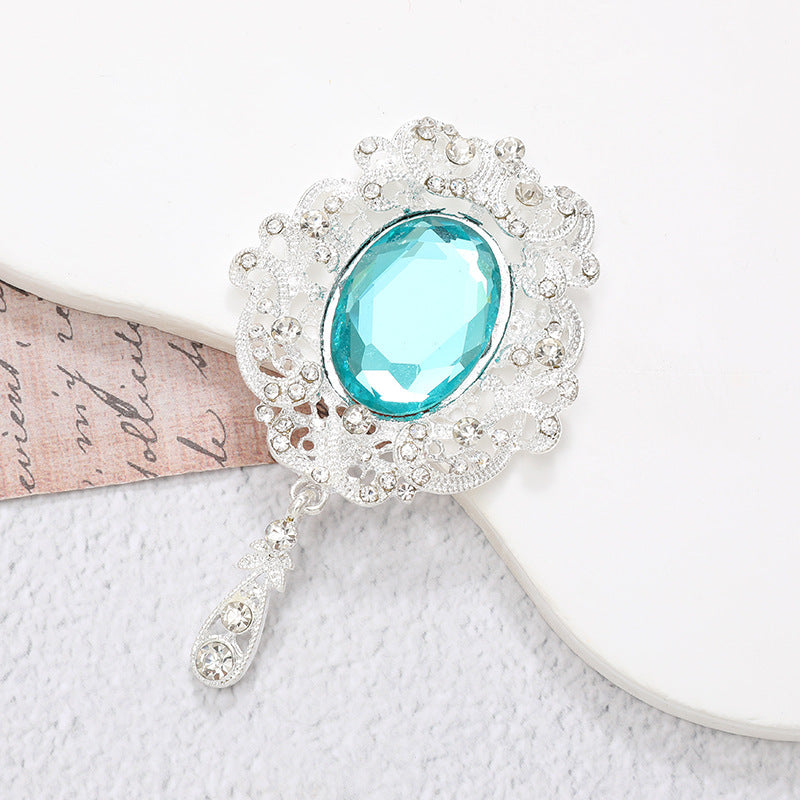 Wholesale  Diamond Pearl Flower Sun God flower brooch gem pendant