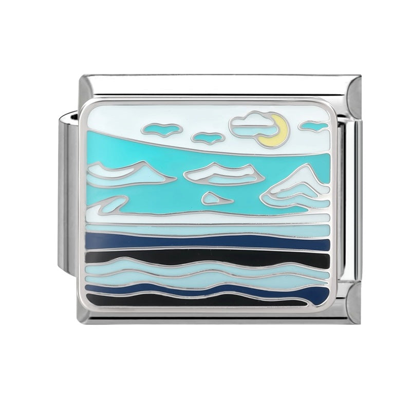 Wholesale 9mm Italian Charm Starter Bracelets DIY Marine Series Stainless Steel Composable Bracelet