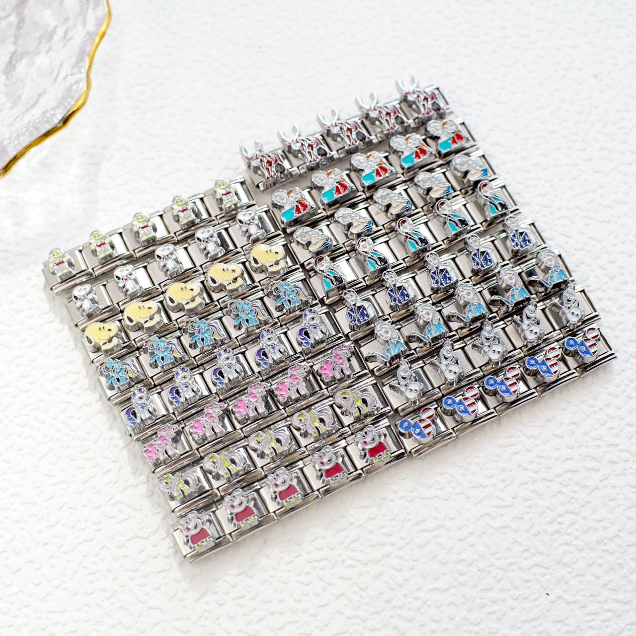 Wholesale 5pcs Italian Charm Bracelet 9mm DIY Splicing Cute Creative Stainless Steel Composable Bracelet