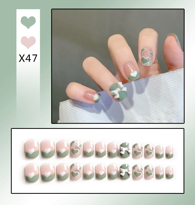 Wholesale 24 Pieces/box Diamond Butterfly Glitter Nail Art Press-on Nails Kits Nail Stickers ACC-NS-DiNa002