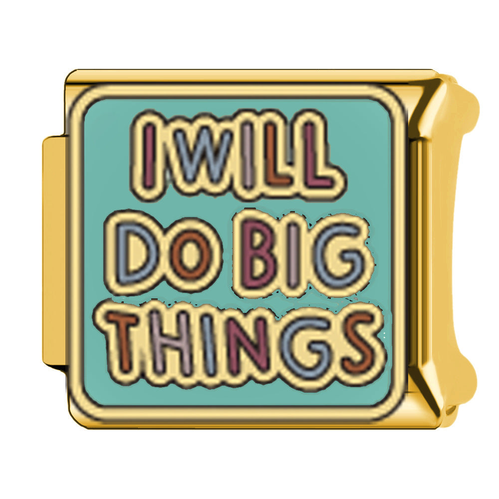 Wholesale  Italian Charm Bracelet 9mm DIY welding oil dripping Creative Stainless Steel Composable Bracelet