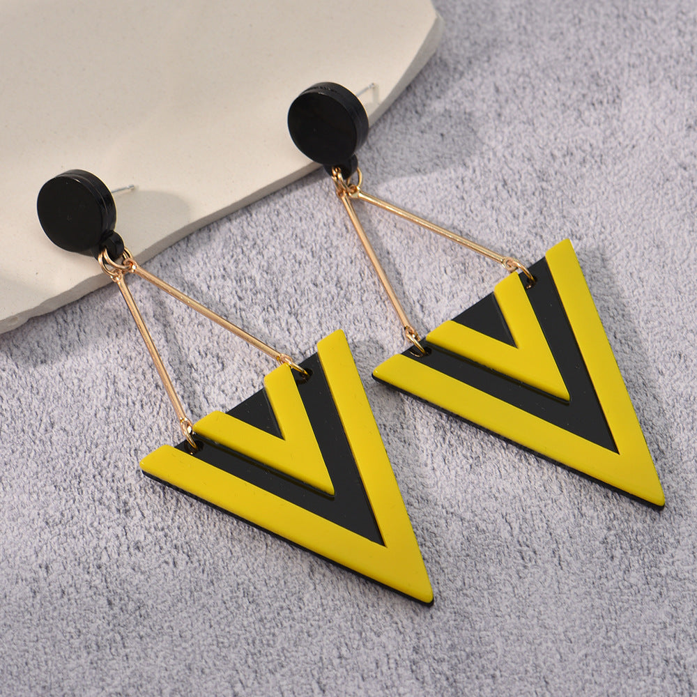 Wholesale Triangular water drop acrylic earrings