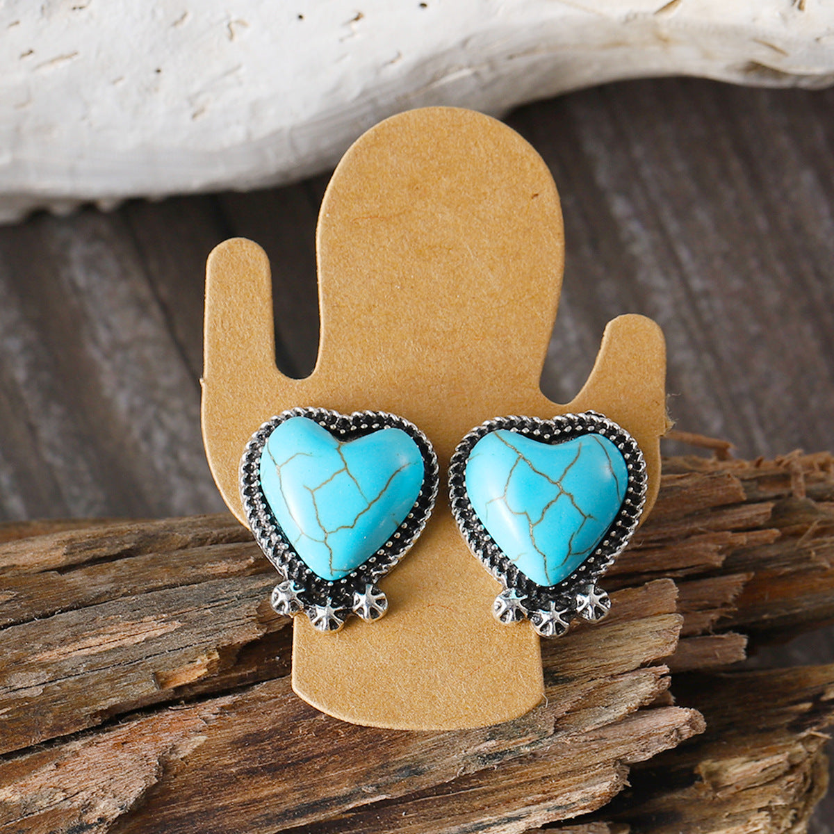 Wholesale Cactus Star Bull Head Heart Turquoise Earrings Necklace Set