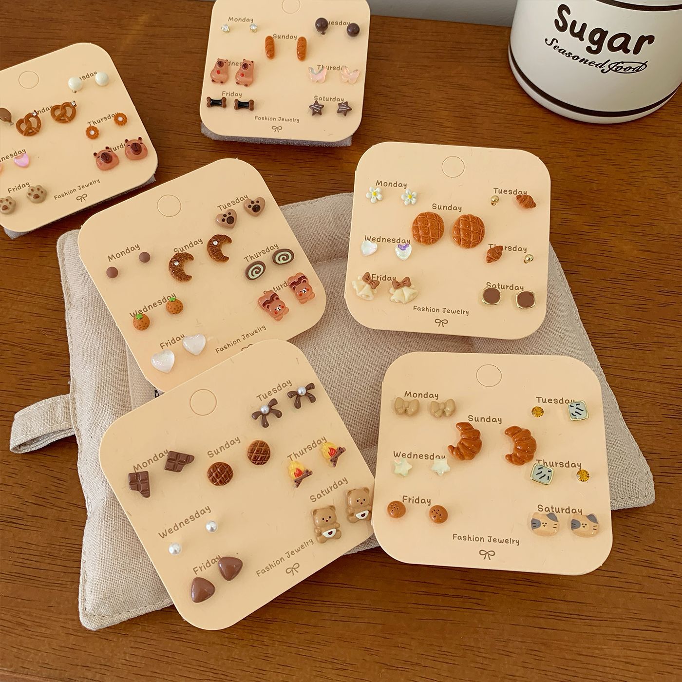 Wholesale Maillard  Silver Needle Stud Earring Set