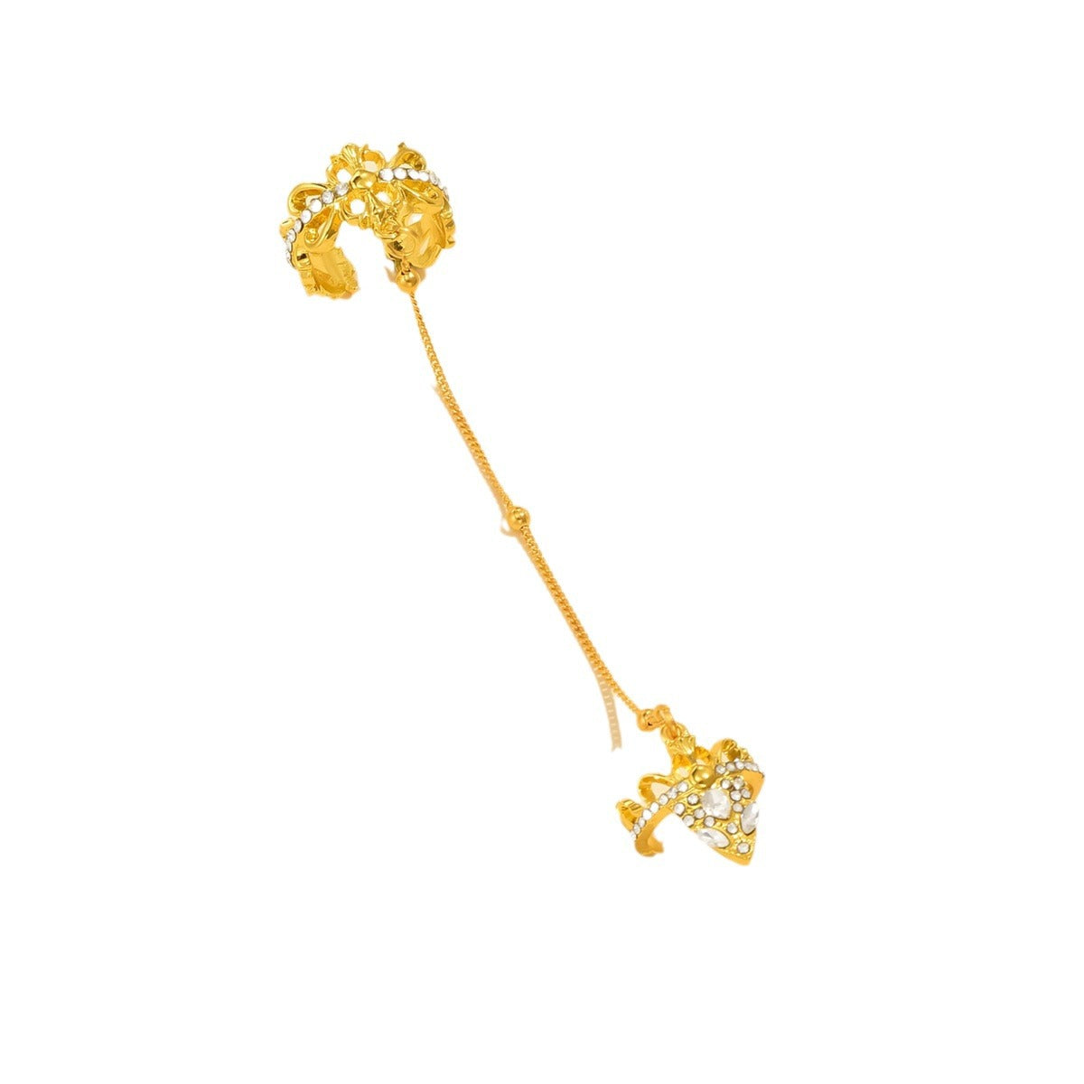 Wholesale  Light luxury copper inlaid zircon open adjustable nail ring