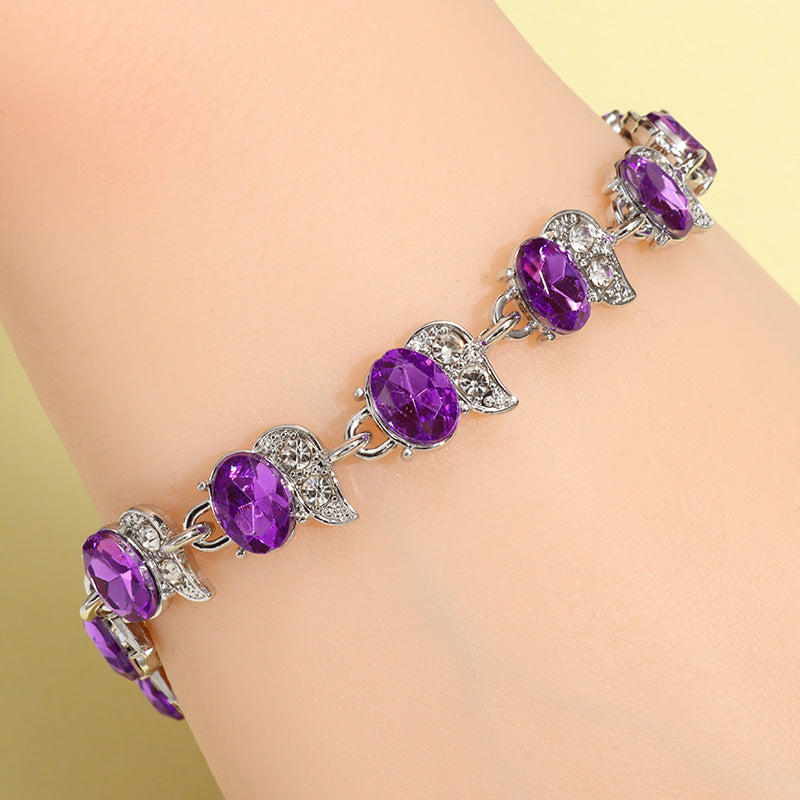 Wholesale Meniscus Colored Zircon Bracelet ACC-BT-Puhai001