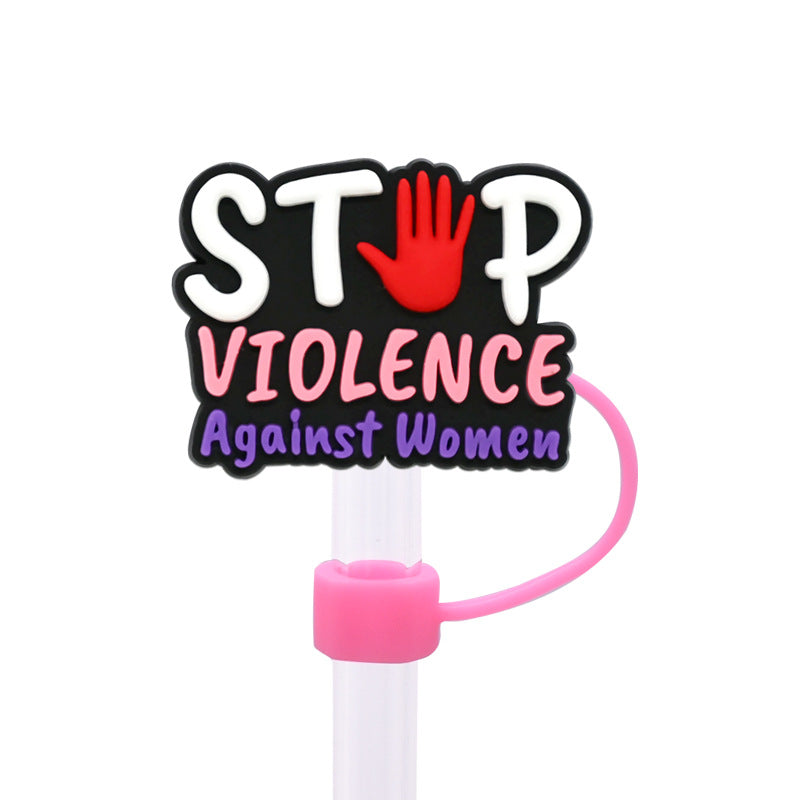 Wholesale Random 100pcs Women's Power Series Straw Cover 10MM Straw Tube Cap