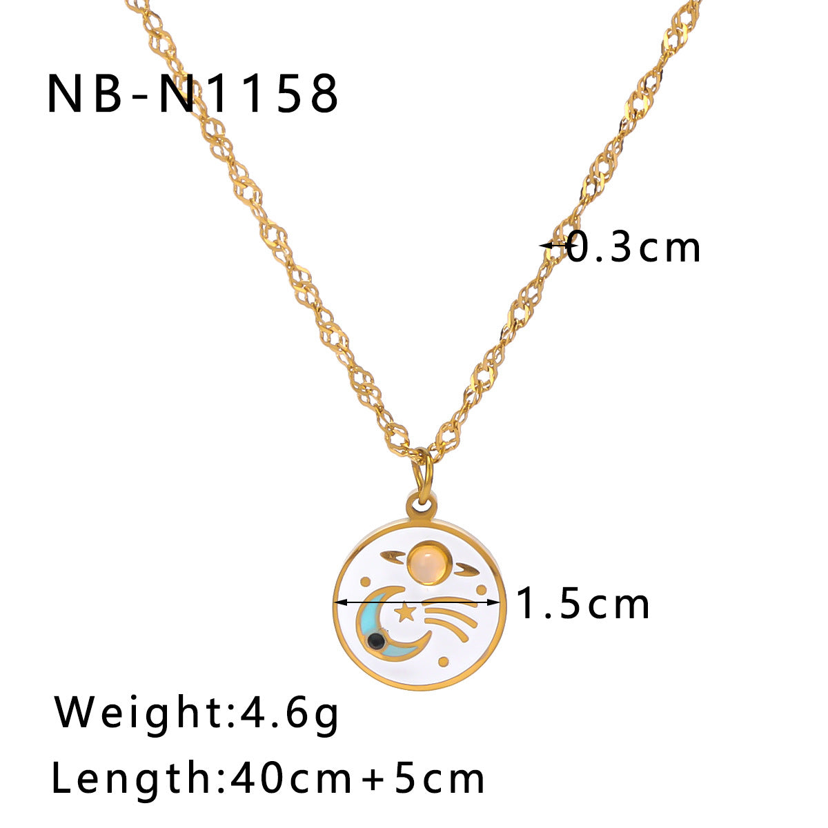 Wholesale Vintage Enamel Painted Stainless Steel Oil Drop Pendant Necklaces ACC-NE-Xiny005