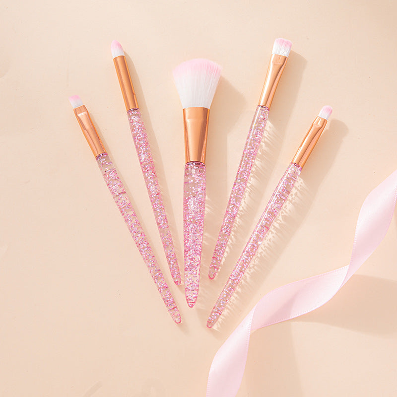 Wholesale 5pcs/pack Glitter Crystal Cone Portable Makeup Brush Eye Shadow Concealer Brush Beauty Makeup Tools ACC-MB-JiuRan003