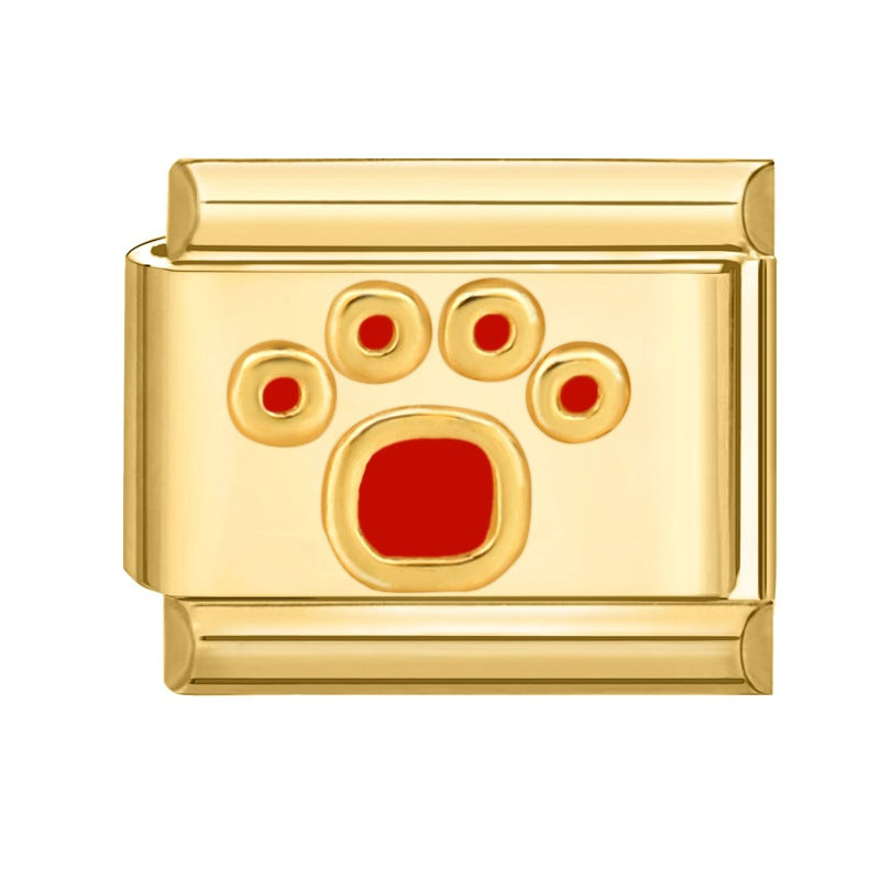 Wholesale Italian Charm Bracelet 9mm DIY Splicing Gold Creative Pattern Stainless Steel Composable Bracelet