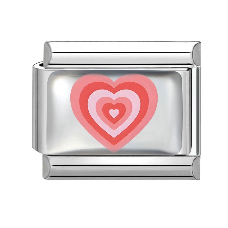 Wholesale 9mm Italian Charm Starter Bracelets DIY square Single Section Creative Stainless Steel Composable Bracelet