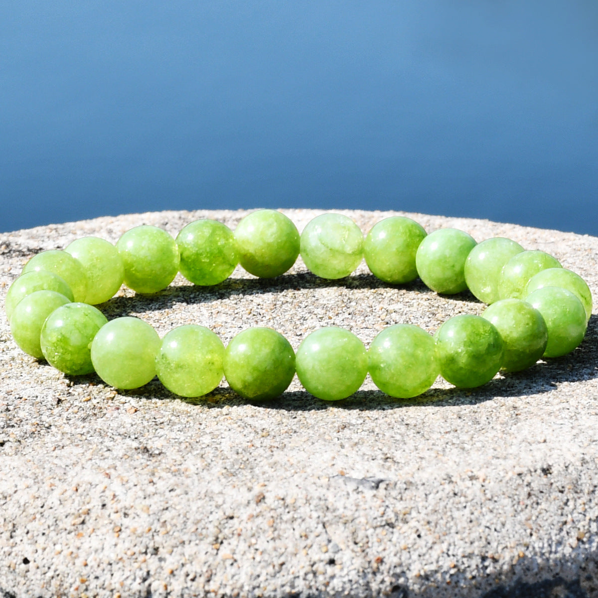 Wholesale Modern Chinese Style Olive Green Stone Bead Bracelet,  Women' s Handmade Fashion Gift