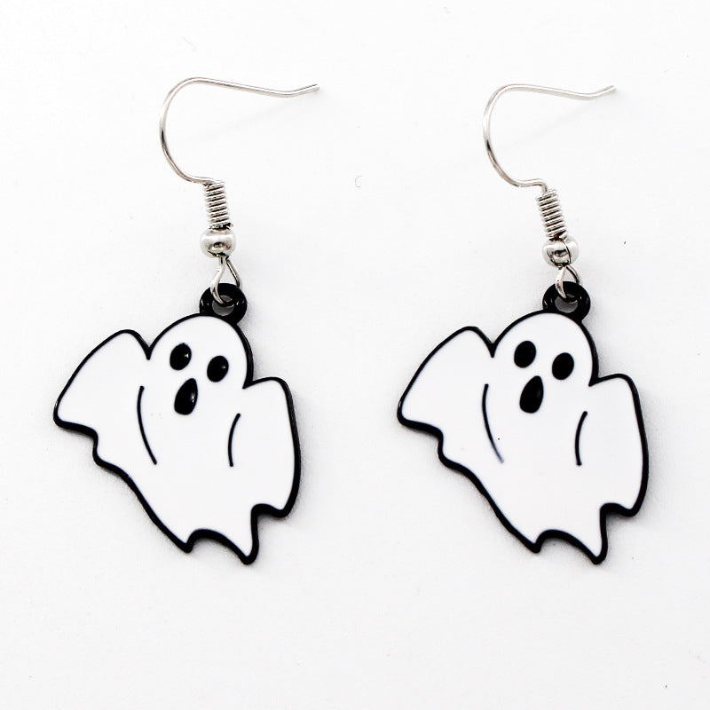 Wholesale Halloween Alternative Ghost Alloy Oil Drop Earrings ACC-ES-Liyao007