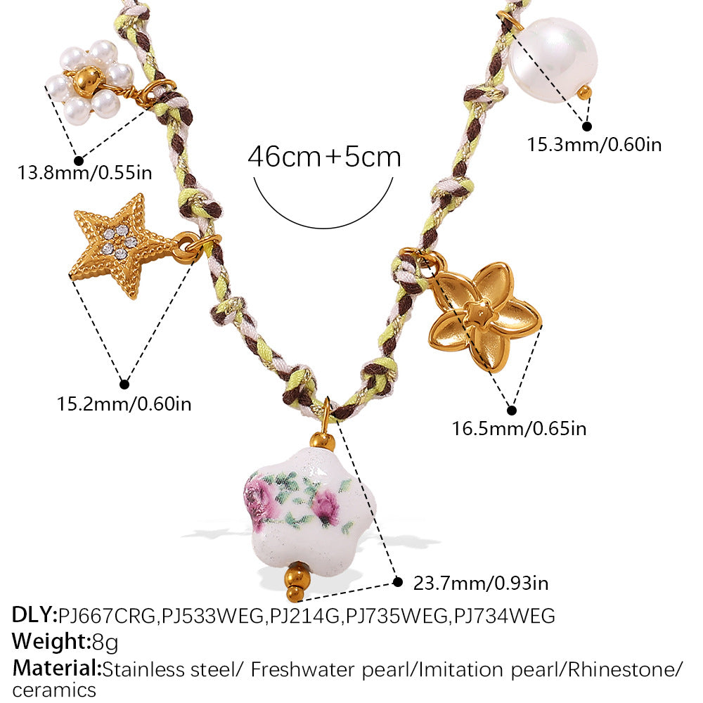 Wholesale DIY pendant knotted rope bracelet colorfast ocean-themed pendant necklace jewelry