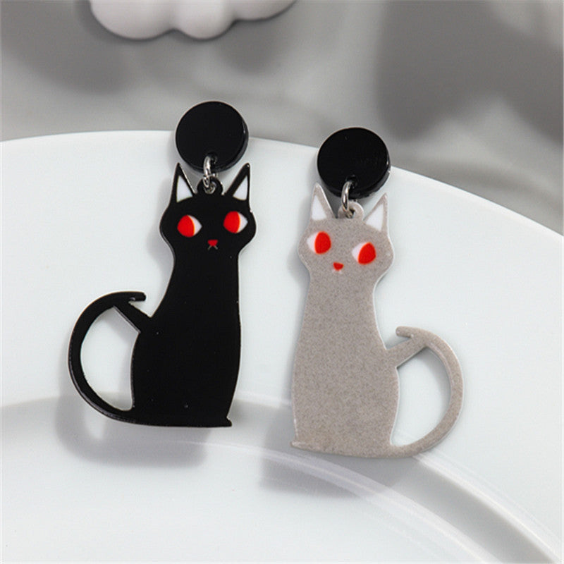 Wholesale Christmas Cat Earrings Acrylic Fashion Accessory Gift for Party Wear Boutique