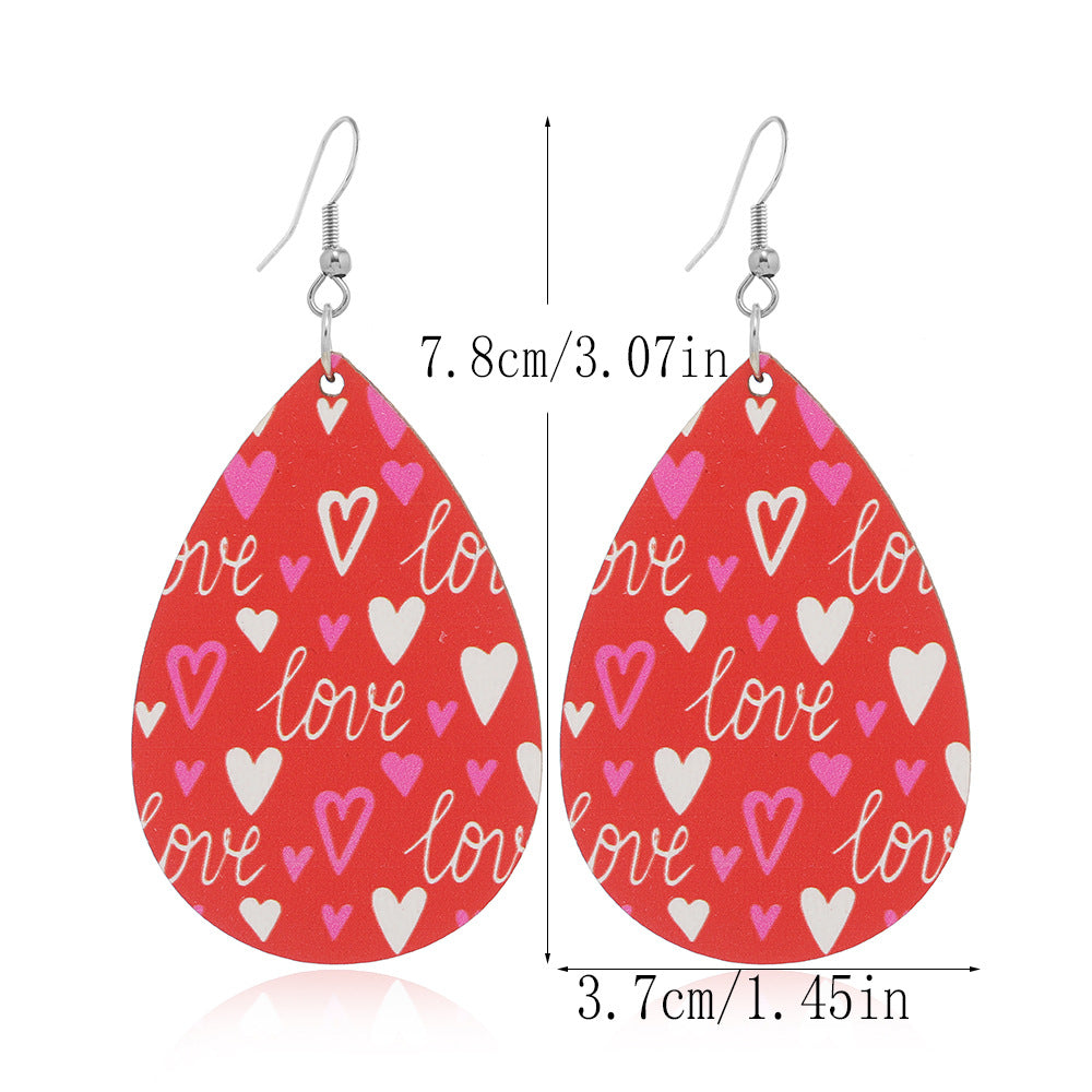 Wholesale  Love Truck Love Letter Printed Ear Hook Earrings
