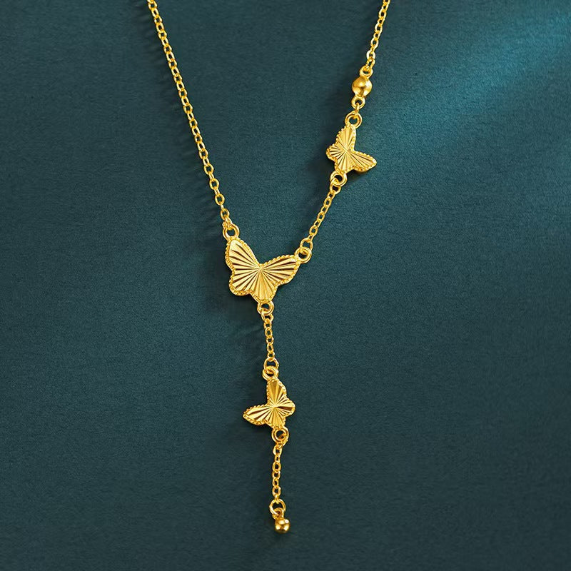 Wholesale titanium steel butterfly necklace