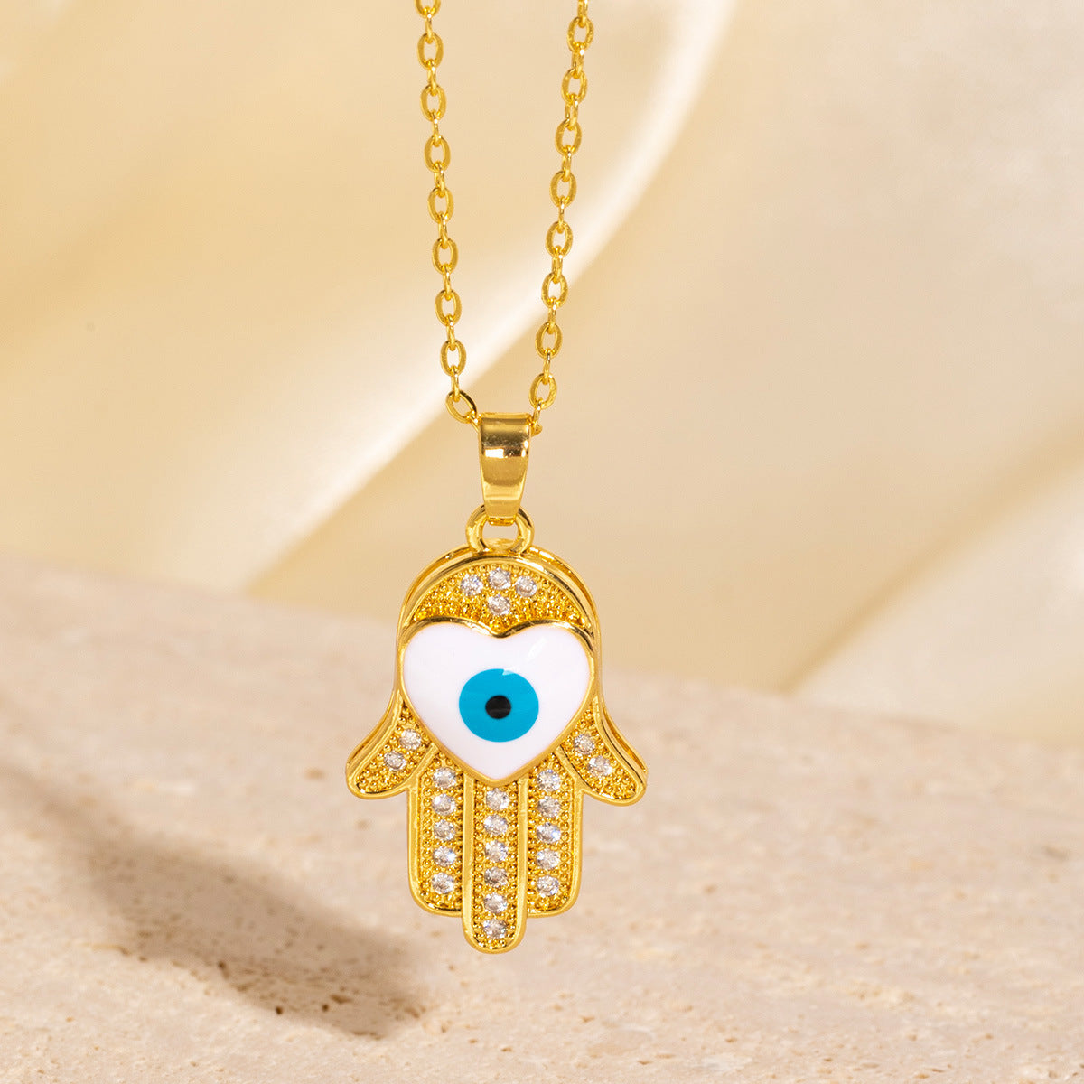 Wholesale Turkey Blue Eyes Devil Eye Pendant Titanium Steel Necklace