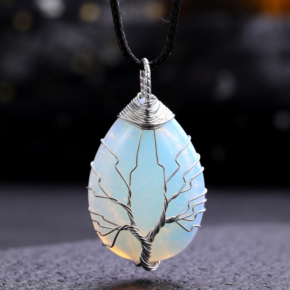 Wholesale Drop Shaped Tree of Life Handmade Wire Wrapped Metal Keychain ACC-KC-YuChan001