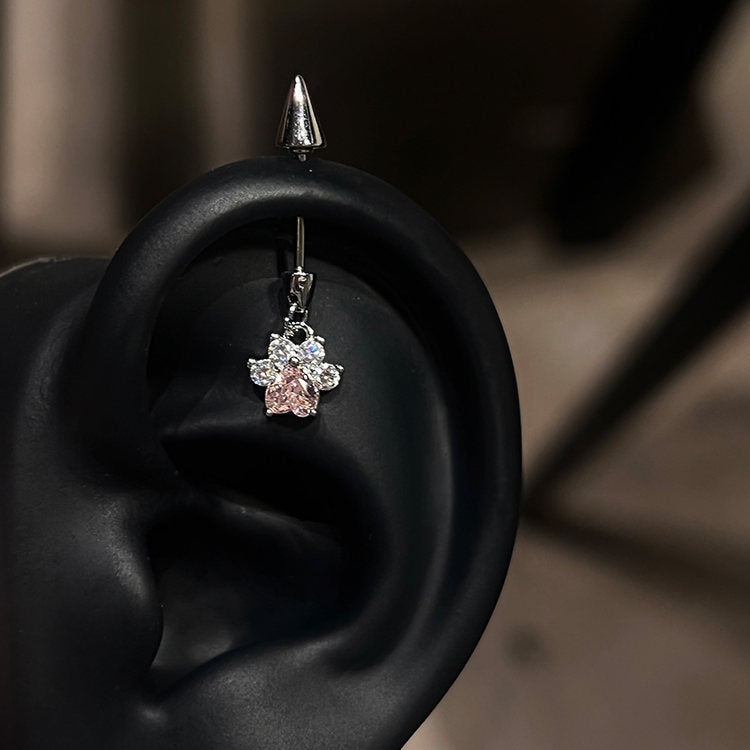 Wholesale Cute and Sweet Cat Claw Titanium Steel Devil  Earrings