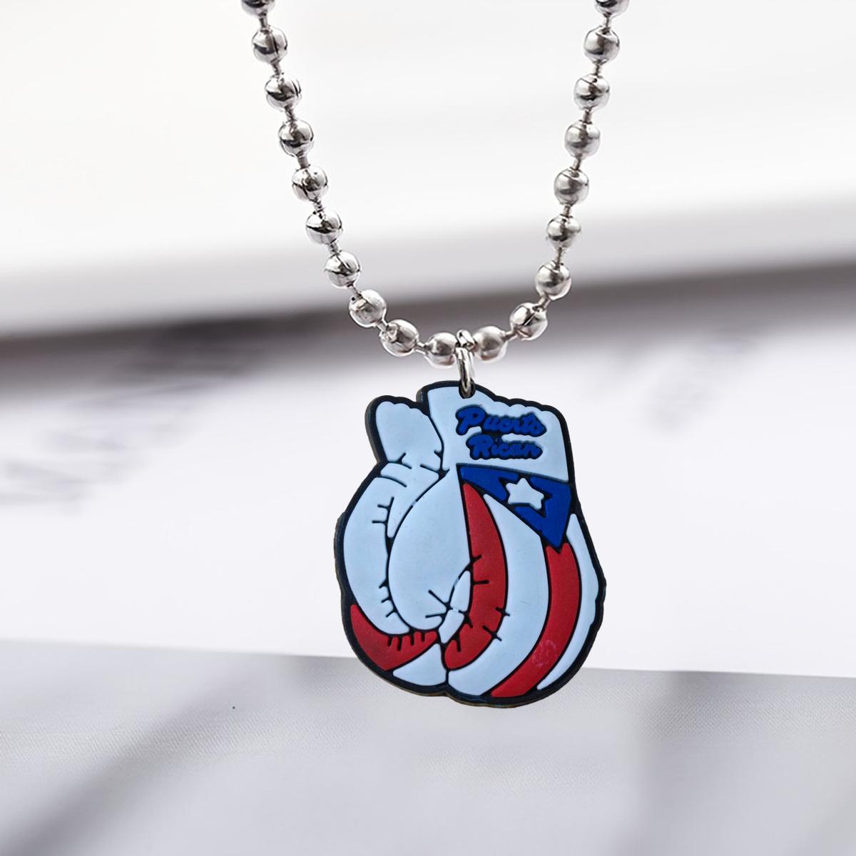 Wholesale Stainless steel American Independence Day Series Small Bead Necklace