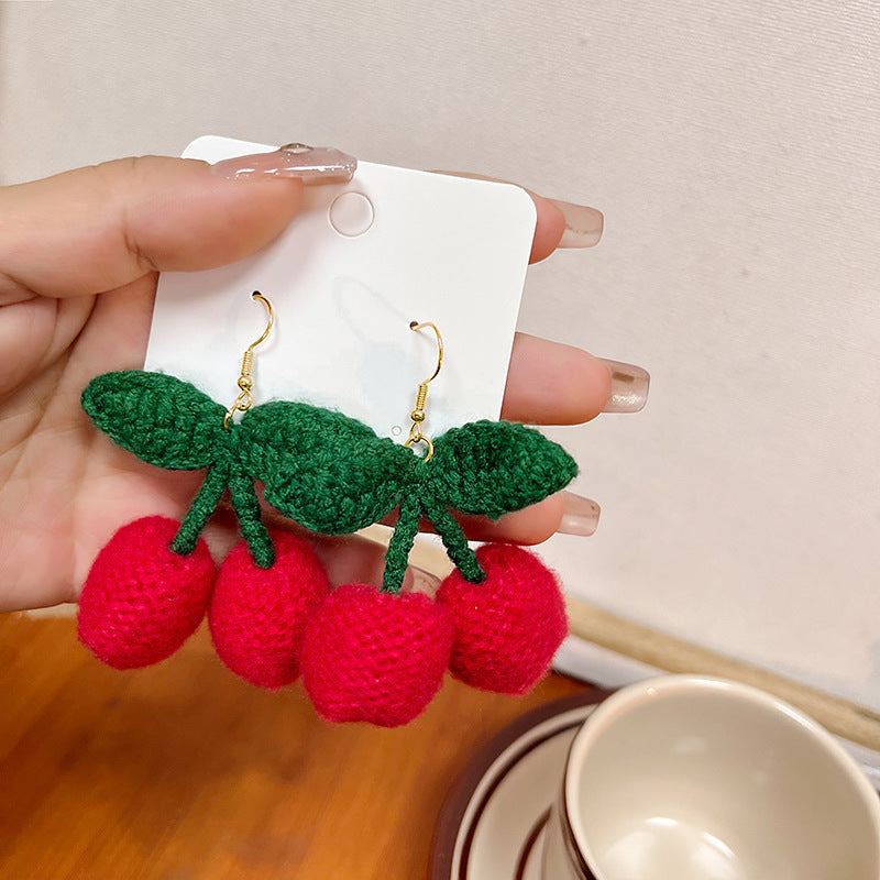 Wholesale Plush Cherry Stud Earrings ACC-ES-MDD085