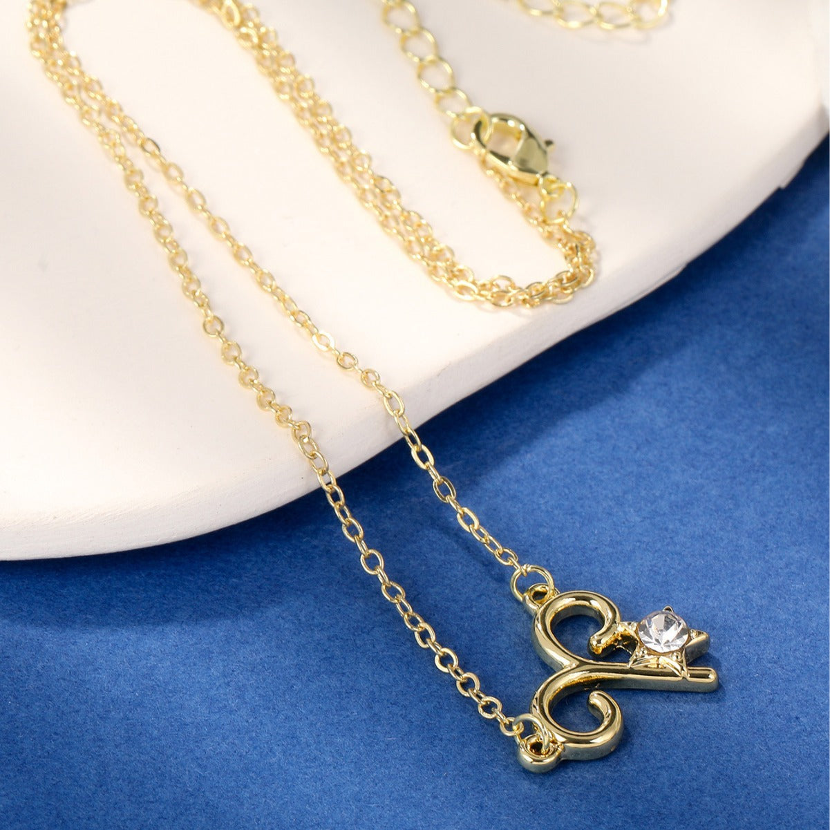 Wholesale 12 constellation necklace  12 constellation alloy diamond rhinestone clavicle chain