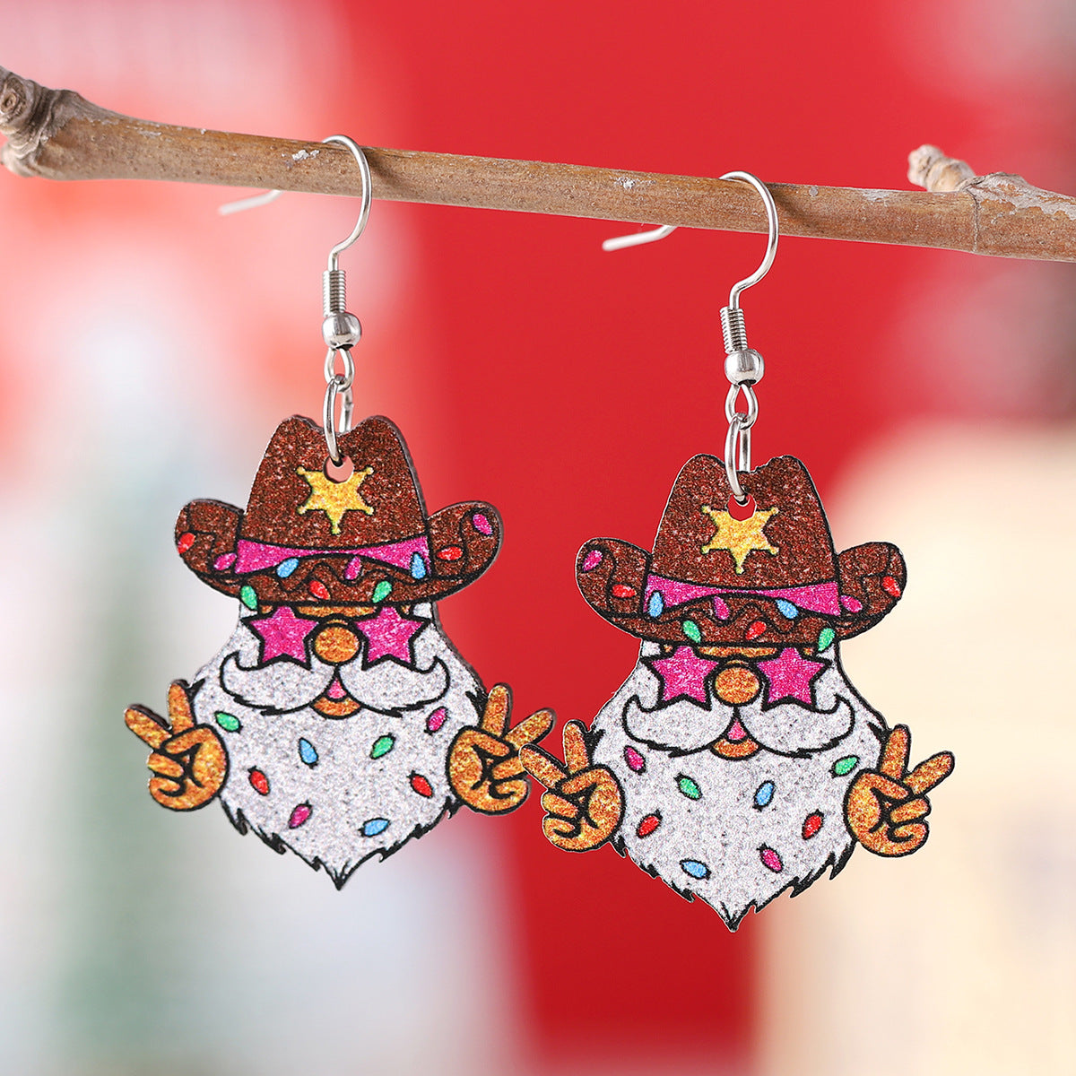 Wholesale Christmas Funny Santa Claus Pendant Earrings ACC-ES-ChuLian116