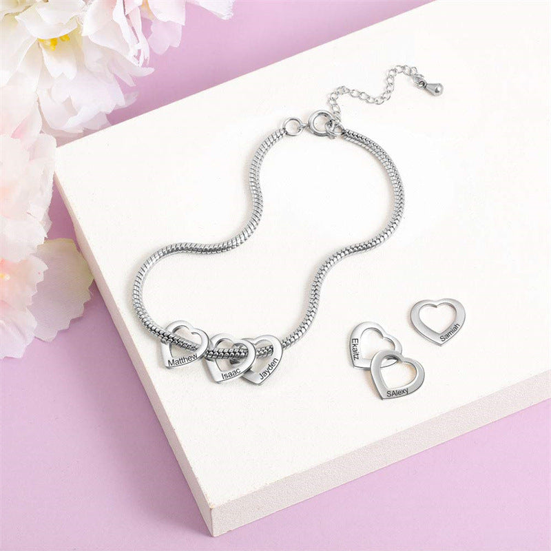 Wholesale  Adjustable Anklet Bracelet Stainless Steel Heart-Shaped
