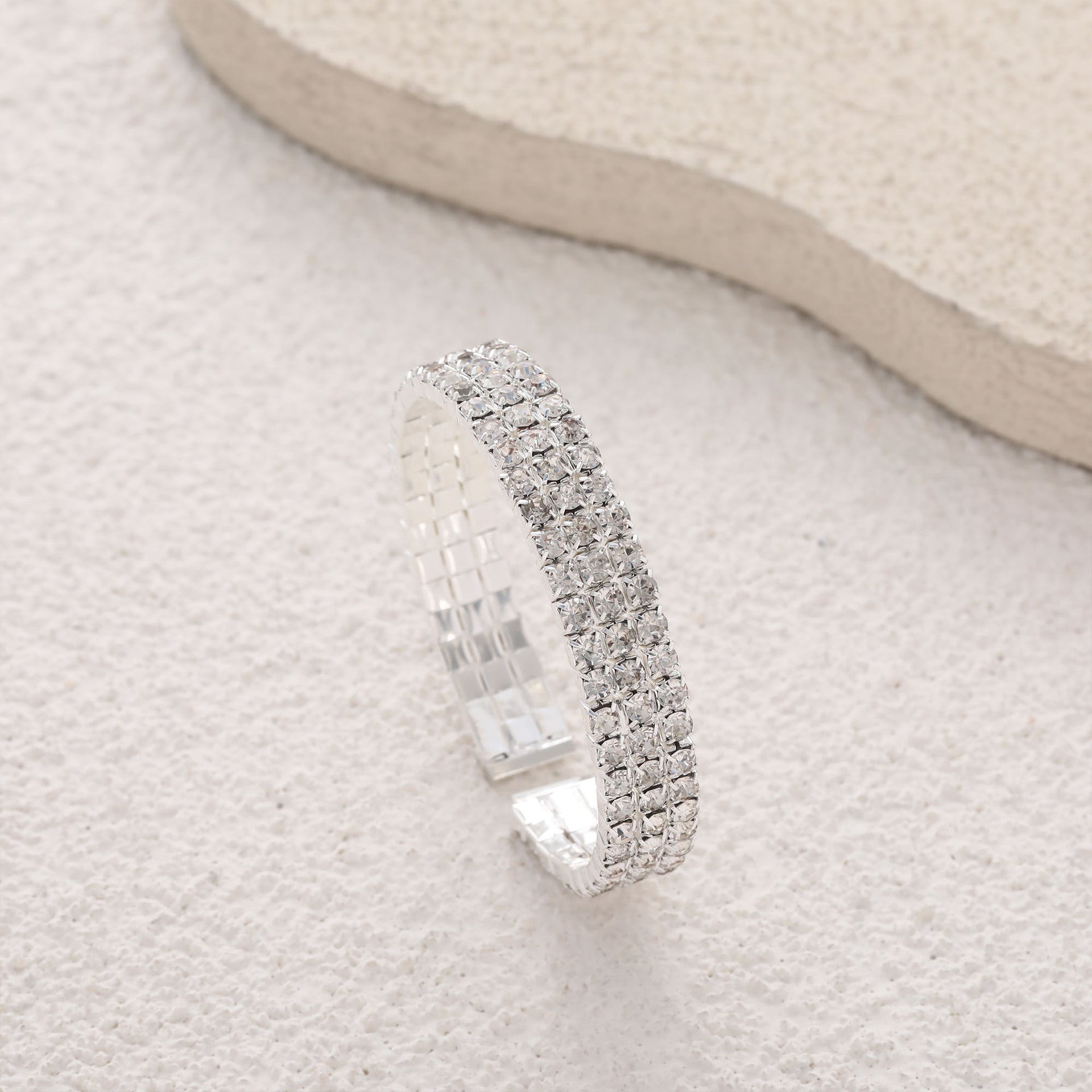 Wholesale  3-layer rhinestone opening bracelet