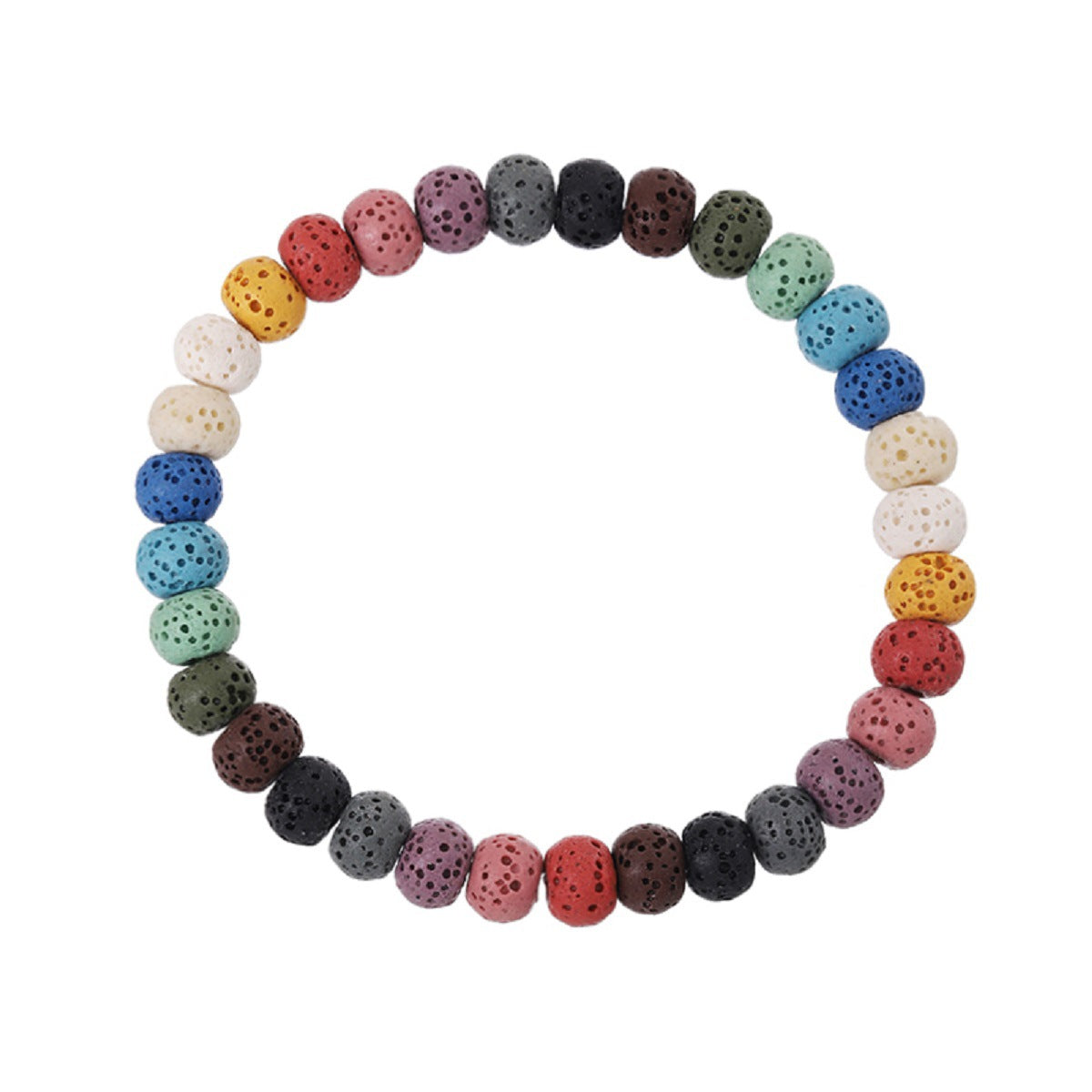 Großhandel runde Farben Vulkansteinarmband