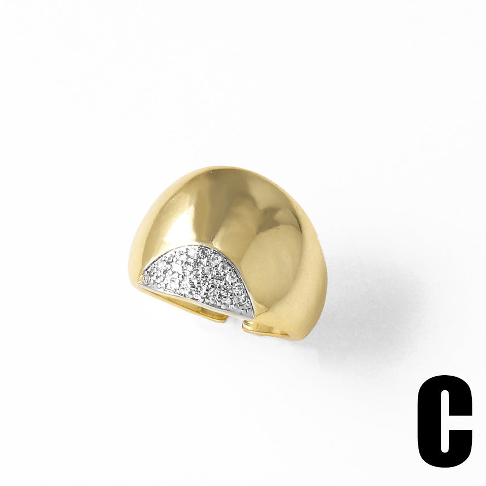 Wholesale two-tone cross sunflower open ring