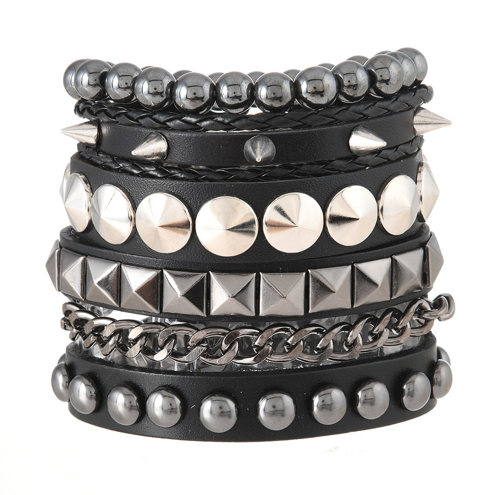 Wholesale Multi-layer Punk Style Chain Bracelet