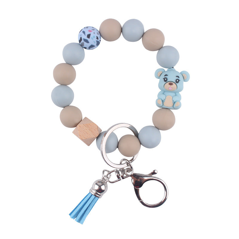 Wholesale Cartoon Three-dimensional Bear Silicone Keychain