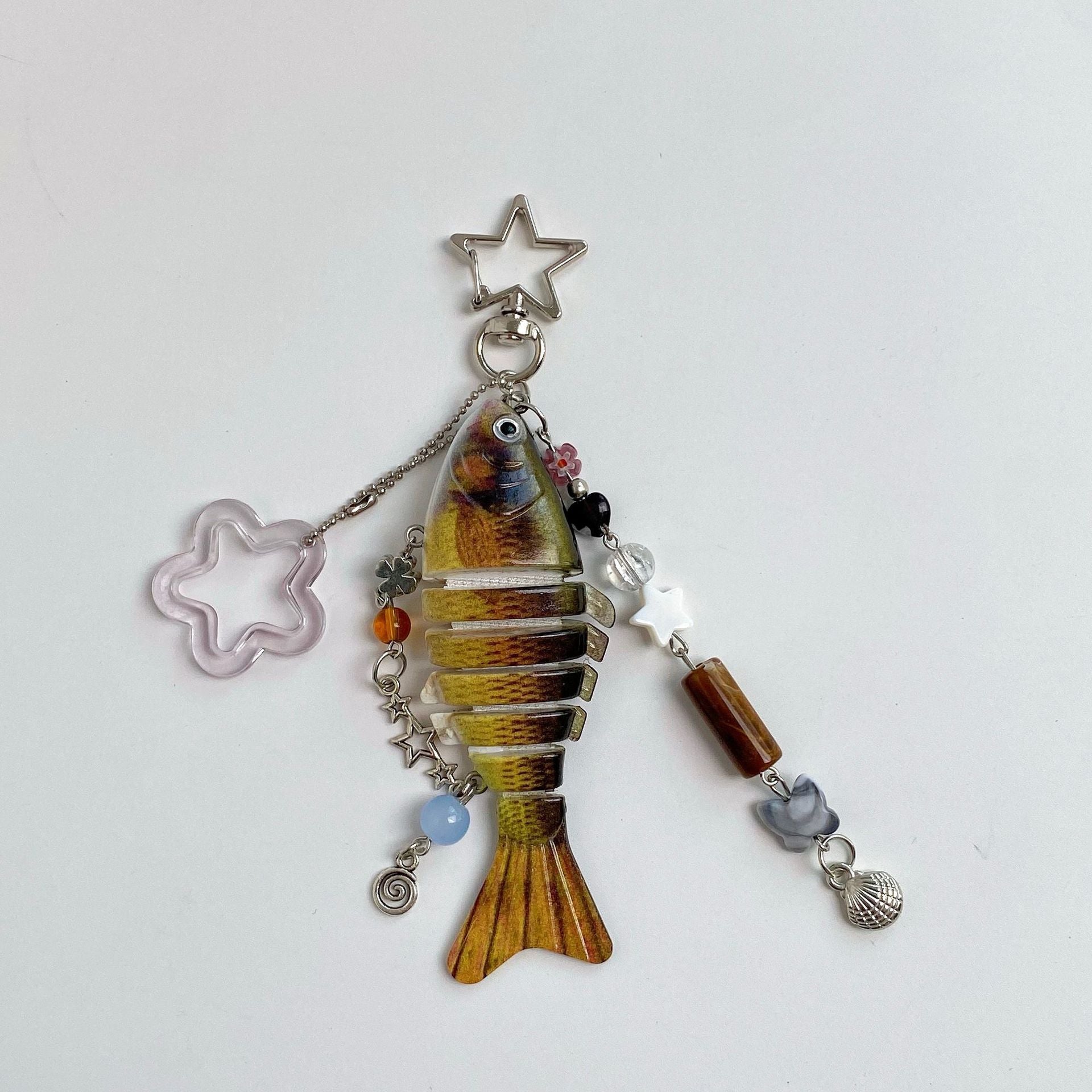 Wholesale 5pcs marine small fish multi-section fish keychains