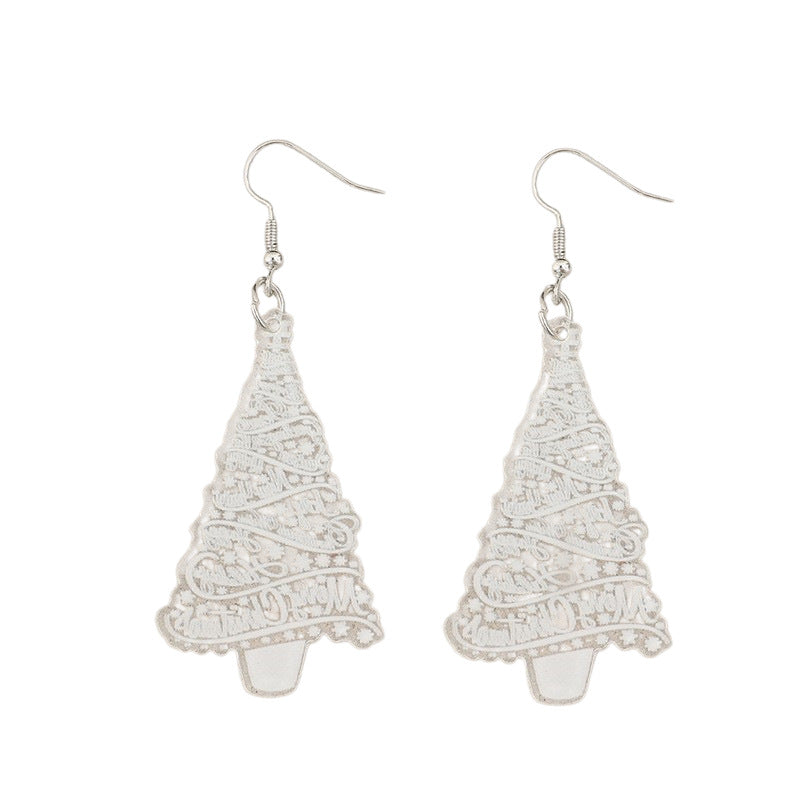 Wholesale Acrylic Christmas Tree Print Earrings Festive Jewelry Accessory For Party Wear And Boutique Resale