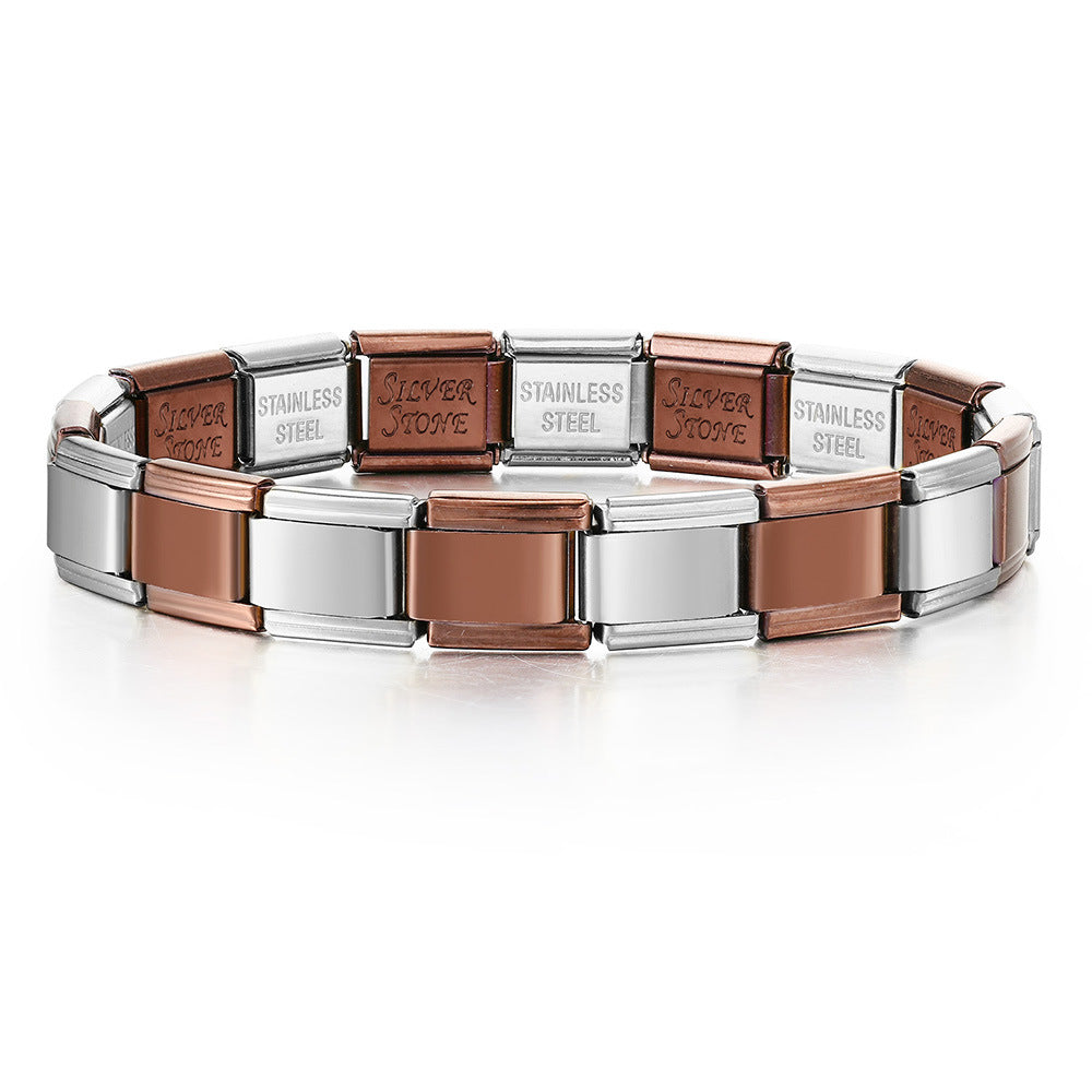 Wholesale Stainless Steel Electroplated Italian Modular Bracelet Chain DIY Fashion Accessory