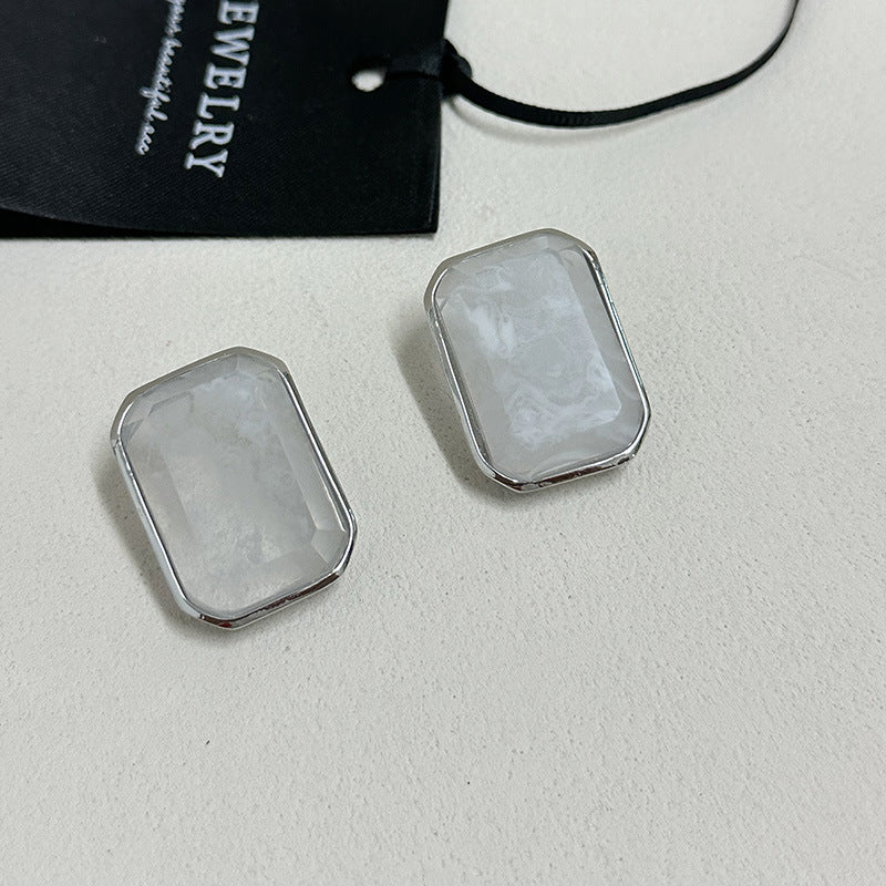 Wholesale  Light Luxury Large Candy Square Gem Earrings