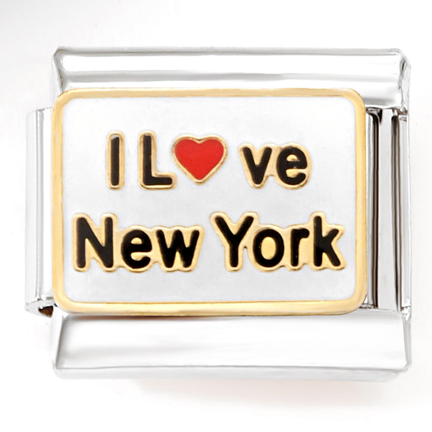 Wholesale Italian Charm Bracelet 9mm DIY Splicing Cute Cartoon Series Stainless Steel Composable Bracelet