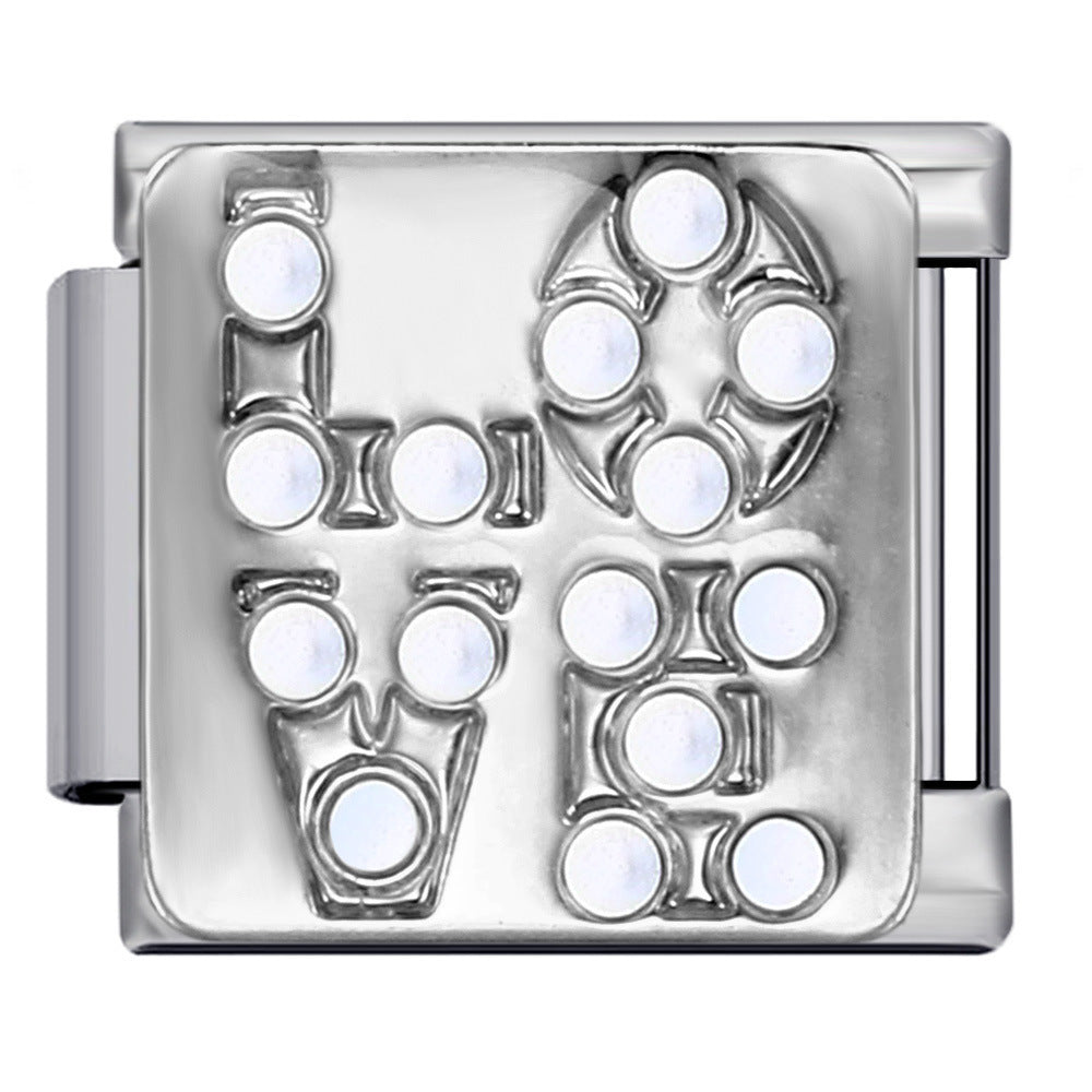 Wholesale 9mm Italian Charm Starter Bracelets DIY square Single Section Creative Stainless Steel Composable Bracelet