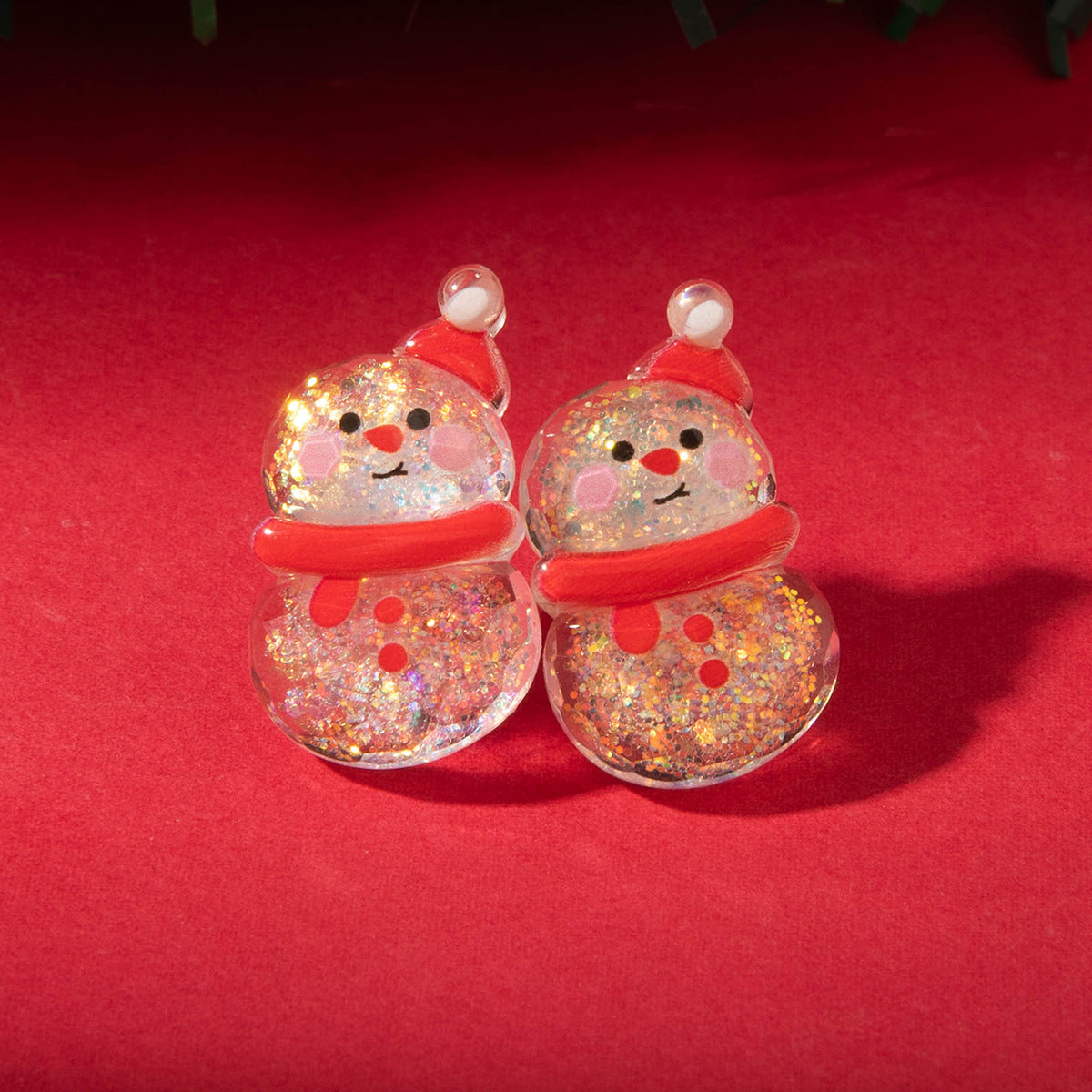 Wholesale Resin Christmas Tree Snowman Old Man Earrings