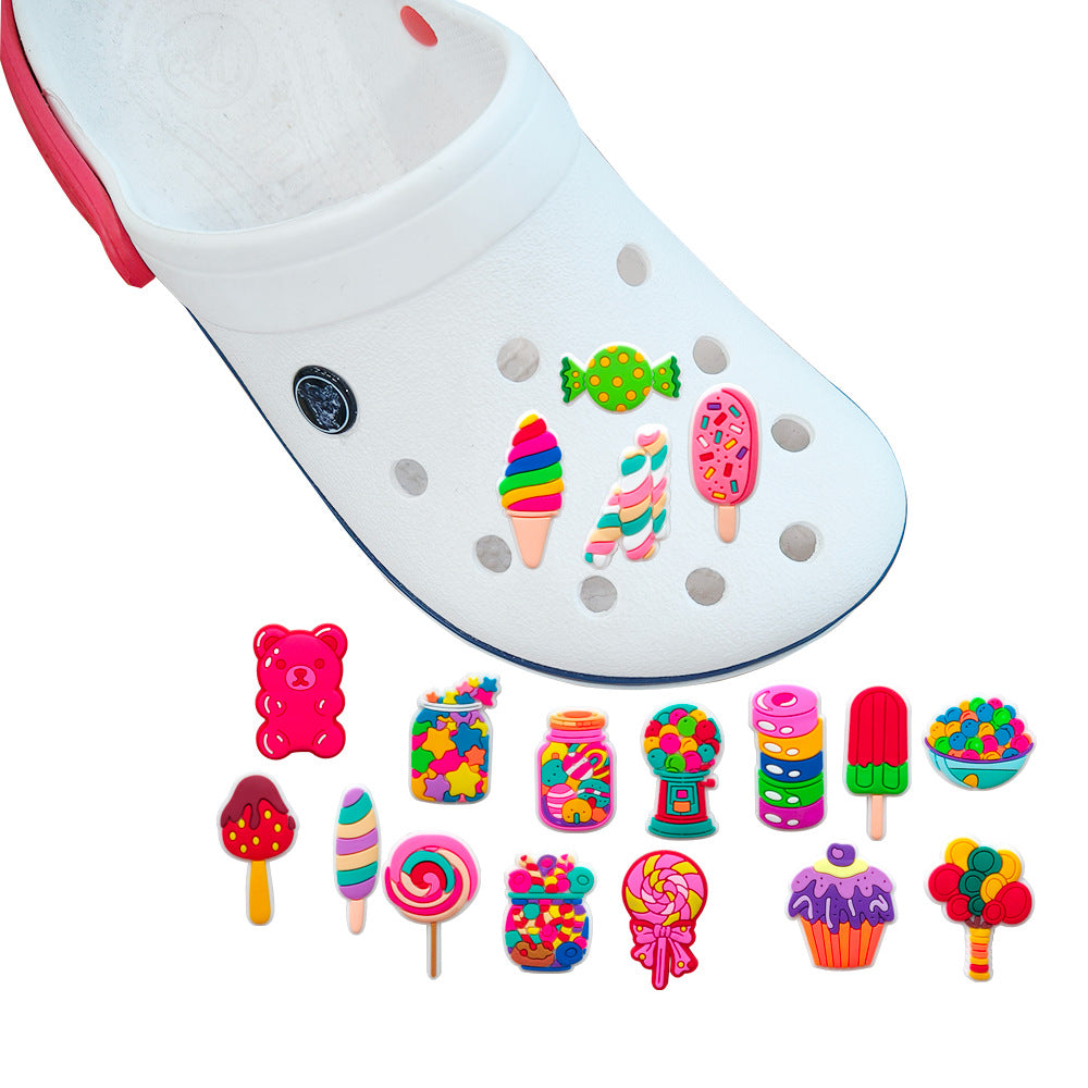 Wholesale Random 10pcs Cute Cartoon Candy Series Shoe Accessories Shoe Charms