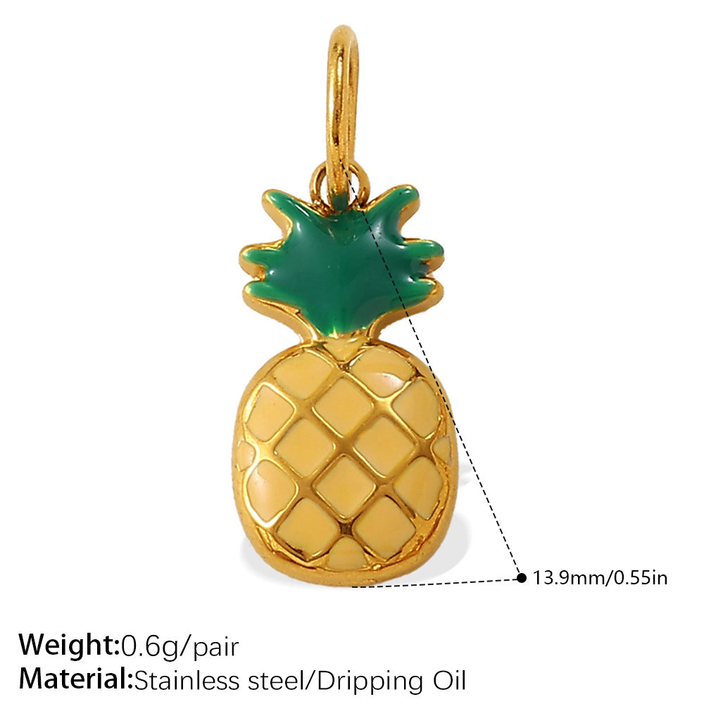 Wholesale  Oil Dripping Watermelon Strawberry Fruit Stainless Steel Pendants