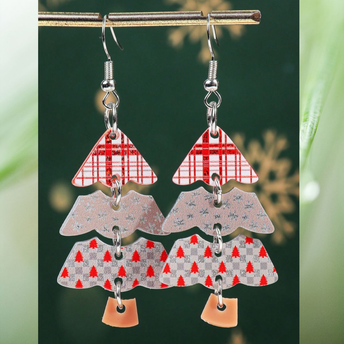 Wholesale Acrylic Christmas Tree Earrings - Colorful Party Jewelry Accessory for Women Gift