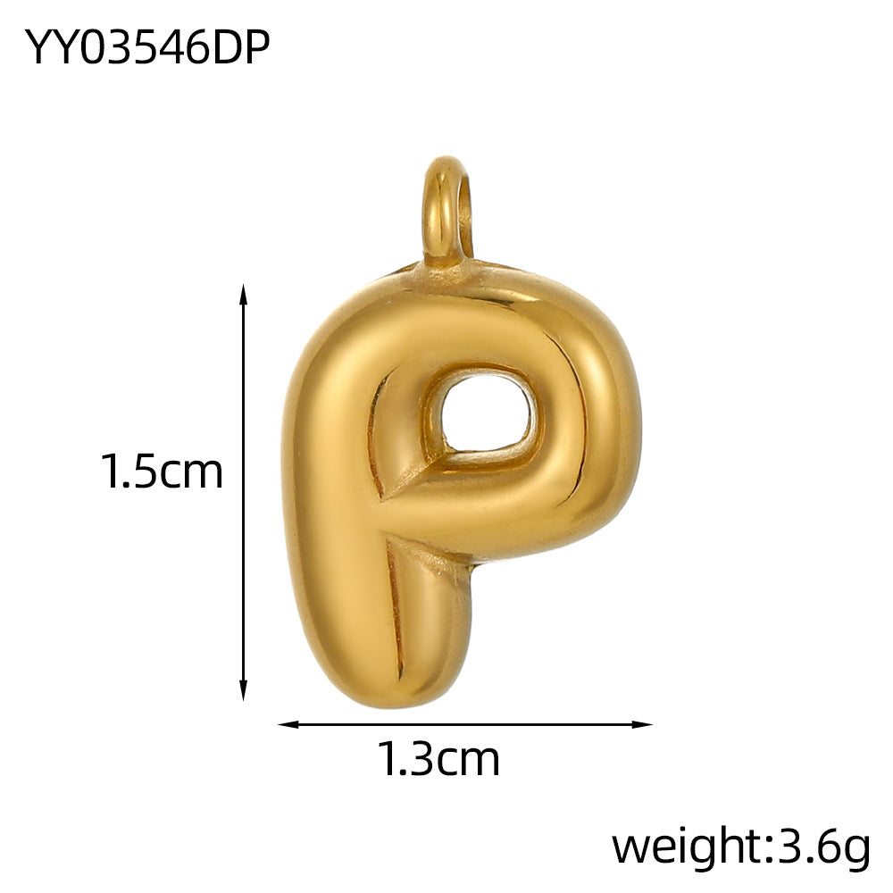 Wholesale Stainless steel bubble letter pendant necklace accessories