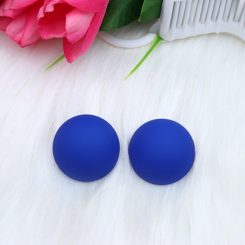 Wholesale 12 Color Round Circle Stereo Spray Paint Earrings