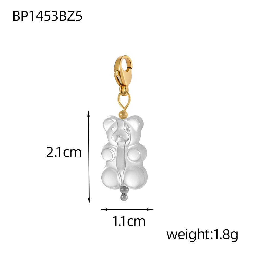 Wholesale  Macaron Colorful Bear DIY Jewelry Pendant